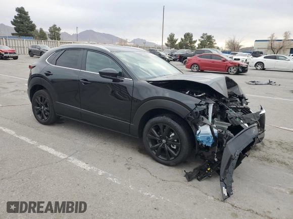 2025 Mazda CX-30 S Select Sport with VIN 3MVDMBBM7SM768607, listed as a Copart auction lot 41609905 with 1,543 mi miles and Salvage Title. Bid and sale history available at DreamBid. Image 4.