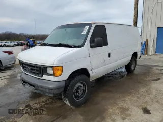 2006 Ford Econoline Cargo with VIN 1FTNE24W76HA46436, listed as a Copart auction lot 88363915 with 122,324 mi miles and Salvage Title. Bid and sale history available at carsss.com. Image 1.