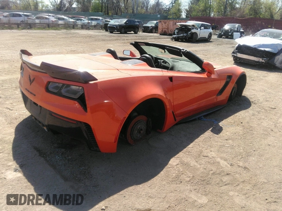 2019 Chevrolet Corvette with VIN 1G1YP3D63K5606115, listed as a IAAI auction lot 42115984 with 38,512 mi miles and . Bid and sale history available at DreamBid. Image 4.