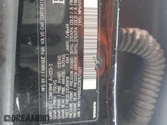 2011 Volvo XC90 I6 with VIN YV4952CZ2B1575421, listed as a Copart auction lot 46644195 with 210,761 mi miles and Salvage Title. Bid and sale history available at DreamBid. Image 13.