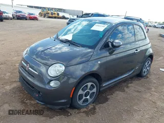2016 FIAT 500e with VIN 3C3CFFGE8GT155154, listed as a IAAI auction lot 42023799 with 36,551 mi miles. Bid and sale history available at carsss.com. Image 2.