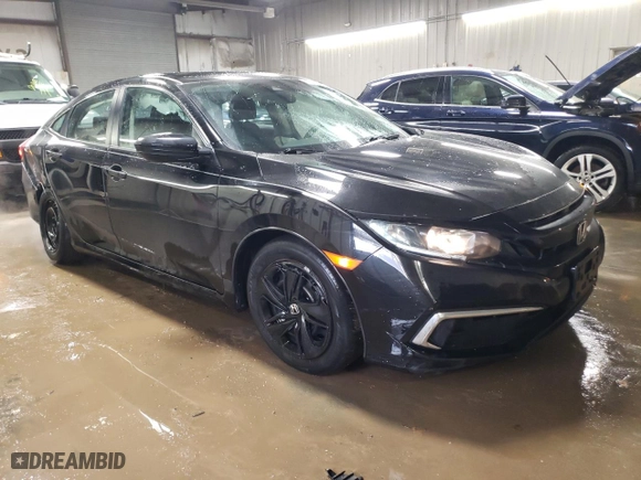 2020 Honda Civic Sedan LX with VIN 2HGFC2F66LH522982, listed as a Copart auction lot 43598325 with 52,043 mi miles and Salvage Title. Bid and sale history available at carsss.com. Image 4.