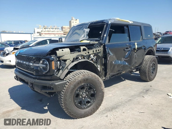 2022 Ford Bronco with VIN 1FMEE5DP5NLB84218, listed as a Copart auction lot 48732155 with 5,741 mi miles and Salvage Title. Bid and sale history available at DreamBid. Image 1.