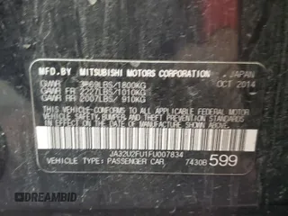 2015 Mitsubishi Lancer ES with VIN JA32U2FU1FU007834, listed as a Copart auction lot 77400734 with Not Provided miles and Salvage Title. Bid and sale history available at carsss.com. Image 14.