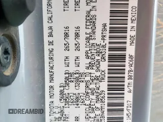 2021 Toyota Tacoma SR5 with VIN 3TMDZ5BN4MM105639, listed as a Copart auction lot 56948395 with Not provided miles and Salvage title. Bid and sale history available at DreamBid. Image 12.