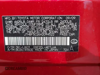 2010 Lexus IS 250 с VIN JTHBF5C26A2094522, выставлен на аукционе IAAI как лот 42379994 с пробегом 172 533 миль миль и . История ставок и продаж доступна на DreamBid. Изображение 9.