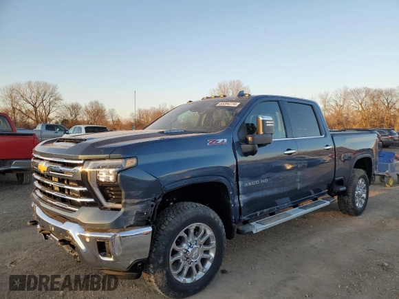 2025 Chevrolet Silverado 3500HD LTZ with VIN 2GC4KUEYXS1130957, listed as a Copart auction lot 83394774 with 453 mi miles and Salvage Title. Bid and sale history available at DreamBid. Image 1.
