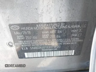 2018 Hyundai Sonata SEL with VIN 5NPE34AFXJH718120, listed as a IAAI auction lot 41847879 with 84,408 mi miles and . Bid and sale history available at carsss.com. Image 9.