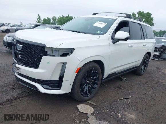 2024 Cadillac Escalade 4WD Sport Platinum with VIN 1GYS4GKL2RR140583, listed as a IAAI auction lot 42497577 with 9,887 mi miles and . Bid and sale history available at DreamBid. Image 18.