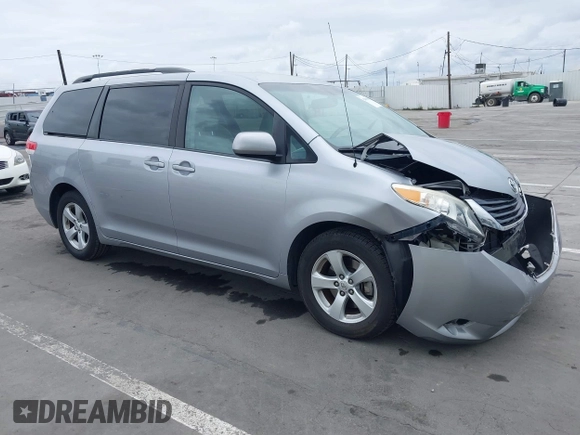 2012 Toyota Sienna LE AAS with VIN 5TDKK3DC8CS232582, listed as a IAAI auction lot 42068684 with 89,556 mi miles and . Bid and sale history available at DreamBid. Image 1.