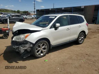 2015 Subaru Forester Touring z VIN JF2SJAUC7FH541543, wystawiony jako Copart lot #56768345 z przebiegiem 112 287 mil mil oraz Szkoda całkowita • Salvage title. Historia ofert i sprzedaży dostępna na DreamBid. Obrazek 1.