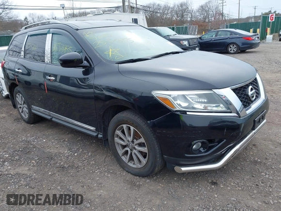 2014 Nissan Pathfinder SL with VIN 5N1AR2MMXEC703206, listed as a IAAI auction lot 41944721 with Not Provided miles. Bid and sale history available at carsss.com. Image 1.