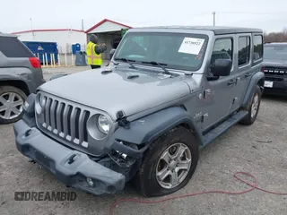 2018 Jeep Wrangler Unlimited Sport z VIN 1C4HJXDG1JW133543, wystawiony jako IAAI lot #41730522 z przebiegiem 81 667 mil mil oraz . Historia ofert i sprzedaży dostępna na DreamBid. Obrazek 2.