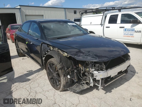 2022 Audi A8 with VIN WAULDAF89NN006262, listed as a Copart auction lot 57478025 with 13,020 mi miles and Salvage title. Bid and sale history available at DreamBid. Image 4.
