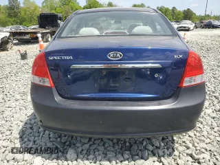 2009 Kia Spectra EX with VIN KNAFE222X95604934, listed as a Copart auction lot 53872145 with 86,838 mi miles and Clean Title. Bid and sale history available at carsss.com. Image 6.