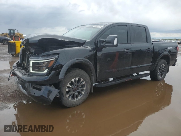 2024 Nissan Titan Pro-4X with VIN 1N6AA1ED7RN106896, listed as a Copart auction lot 55622215 with 16,155 mi miles and Salvage title. Bid and sale history available at DreamBid. Image 1.