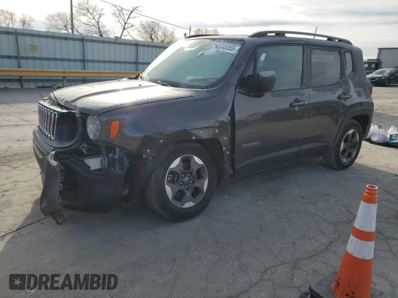 2018 Jeep Renegade Sport with VIN ZACCJAAB6JPG70163, listed as a Copart auction lot 45345065 with 89,540 mi miles and Salvage Title. Bid and sale history available at DreamBid. Image 1.