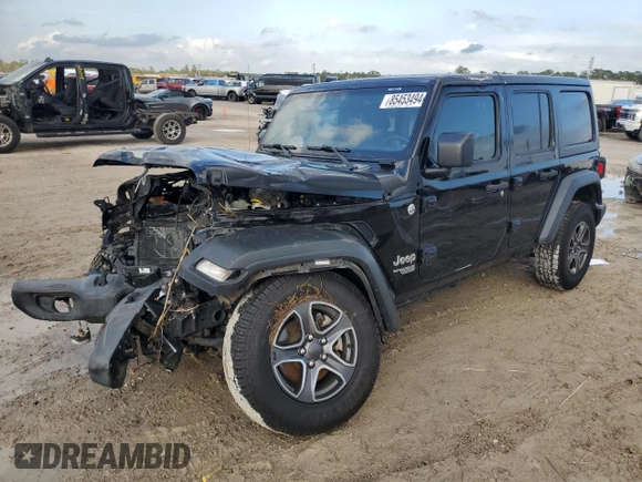 2018 Jeep Wrangler Unlimited Sport S with VIN 1C4HJXDN6JW278334, listed as a Copart auction lot 85453494 with Not provided miles and Salvage title. Bid and sale history available at DreamBid. Image 1.