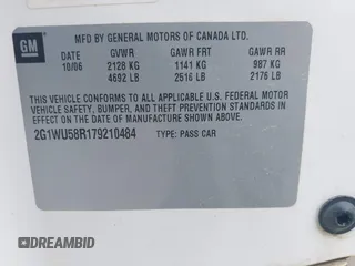 2007 Chevrolet Impala LTZ with VIN 2G1WU58R179210484, listed as a IAAI auction lot 42004368 with 153,837 mi miles and . Bid and sale history available at DreamBid. Image 9.