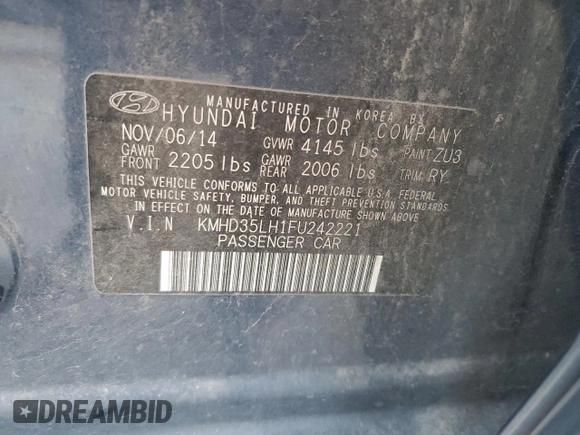 2015 Hyundai Elantra GT with VIN KMHD35LH1FU242221, listed as a Copart auction lot 77780984 with 102,475 mi miles and Clean Title. Bid and sale history available at carsss.com. Image 12.