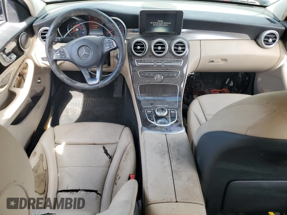 2017 Mercedes-Benz C 300 with VIN 55SWF4JB8HU207344, listed as a Copart auction lot 62652345 with 134,618 mi miles and Clean title. Bid and sale history available at DreamBid. Image 8.