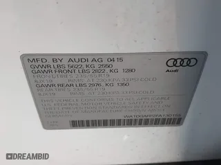 2015 Audi Q5 Premium Plus with VIN WA1DGAFP2FA130155, listed as a IAAI auction lot 41699314 with 118,377 mi miles. Bid and sale history available at carsss.com. Image 9.