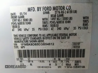 2014 Ford Explorer XLT z VIN 1FM5K8D85EGB54812, wystawiony jako IAAI lot #41104418 z przebiegiem 133 918 mil mil oraz . Historia ofert i sprzedaży dostępna na DreamBid. Obrazek 9.