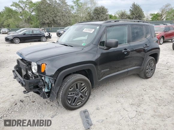 2020 Jeep Renegade Sport with VIN ZACNJBAB3LPL75309, listed as a Copart auction lot 53529085 with 39,243 mi miles and Salvage title. Bid and sale history available at DreamBid. Image 1.