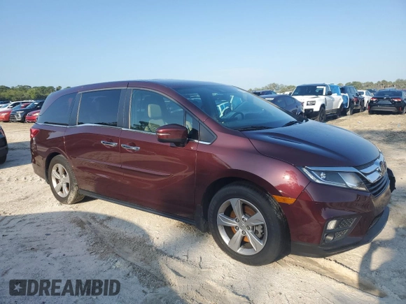 2018 Honda Odyssey EX-L with VIN 5FNRL6H72JB074980, listed as a Copart auction lot 51041465 with 96,240 mi miles and Salvage Title. Bid and sale history available at DreamBid. Image 4.