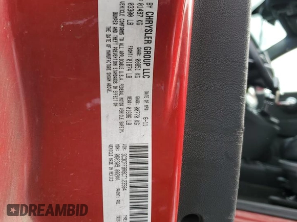 2012 FIAT 500 Sport with VIN 3C3CFFBR8CT123504, listed as a Copart auction lot 42262965 with 137,447 mi miles and Clean title. Bid and sale history available at DreamBid. Image 12.