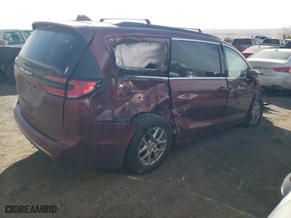 2022 Chrysler Pacifica Touring L with VIN 2C4RC1BG8NR197138, listed as a Copart auction lot 45013325 with 0 mi miles and Salvage Title. Bid and sale history available at carsss.com. Image 3.