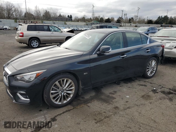 2018 Infiniti Q50 3.0t LUXE with VIN JN1EV7AR3JM444404, listed as a Copart auction lot 48732565 with 42,118 mi miles and Salvage Title. Bid and sale history available at carsss.com. Image 1.