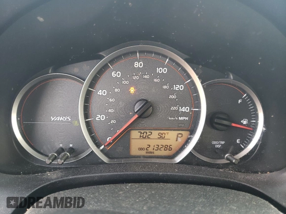 2013 Toyota Yaris L with VIN JTDKTUD35DD556153, listed as a Copart auction lot 50218135 with 213,286 mi miles and Salvage Title. Bid and sale history available at carsss.com. Image 9.