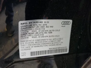 2024 Audi A4 allroad Premium Plus with VIN WA18AAF48RA024791, listed as a Copart auction lot 81911254 with 11,035 mi miles and Salvage Title. Bid and sale history available at carsss.com. Image 12.