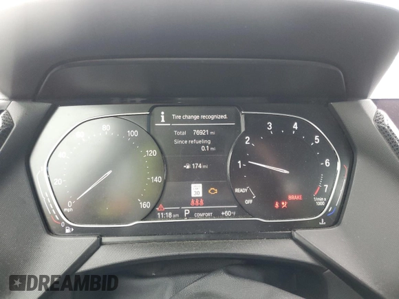 2021 BMW 2 Series 228i xDrive with VIN WBA73AK07M7H58410, listed as a Copart auction lot 55775995 with 76,921 mi miles and Salvage title. Bid and sale history available at DreamBid. Image 9.