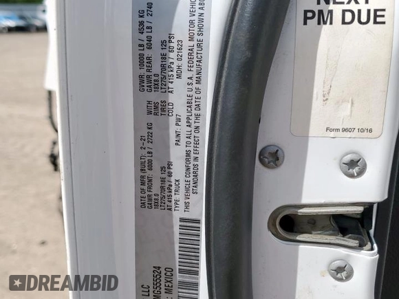 2021 Ram 2500 Big Horn with VIN 3C6UR5DLXMG555524, listed as a Copart auction lot 64904265 with Not provided miles and Clean title. Bid and sale history available at DreamBid. Image 12.