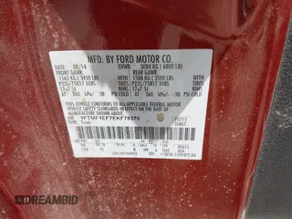 2014 Ford F-150 XL z VIN 1FTMF1EF7EKF78370, wystawiony jako IAAI lot #39745388 z przebiegiem 185 536 mil mil oraz . Historia ofert i sprzedaży dostępna na DreamBid. Obrazek 9.