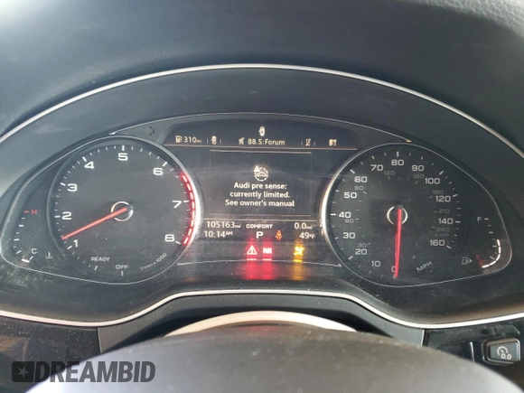 2019 Audi Q7 Premium with VIN WA1AAAF79KD034178, listed as a Copart auction lot 42302375 with 105,163 mi miles and Salvage title. Bid and sale history available at DreamBid. Image 9.