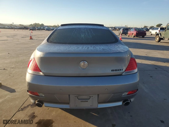 2007 BMW 6 Series 650i with VIN WBAEH13577CR51801, listed as a Copart auction lot 80057014 with 0 mi miles and Clean Title. Bid and sale history available at carsss.com. Image 6.
