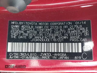 2014 Toyota Prius Four z VIN JTDKN3DU0E1787221, wystawiony jako IAAI lot #42265691 z przebiegiem 185 247 mil mil oraz . Historia ofert i sprzedaży dostępna na DreamBid. Obrazek 9.