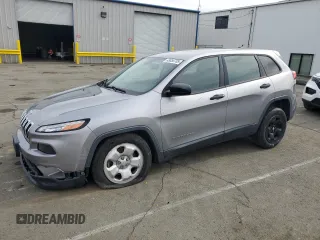 2015 Jeep Cherokee Sport with VIN 1C4PJLAB3FW741696, listed as a Copart auction lot 49856705 with 128,631 mi miles and Salvage Title. Bid and sale history available at carsss.com. Image 1.