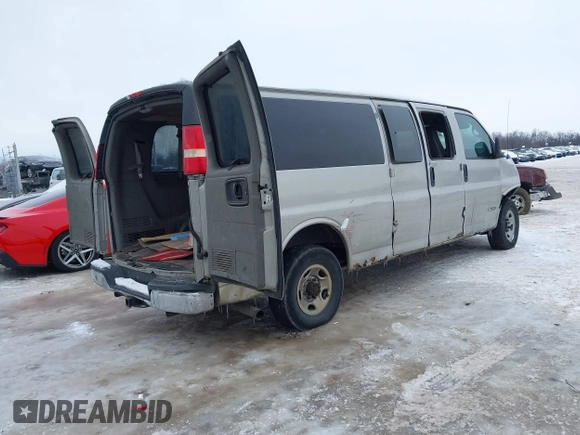 2005 Chevrolet Express Passenger with VIN 1GAHG39U151241968, listed as a IAAI auction lot 41281430 with 148,748 mi miles and . Bid and sale history available at DreamBid. Image 4.