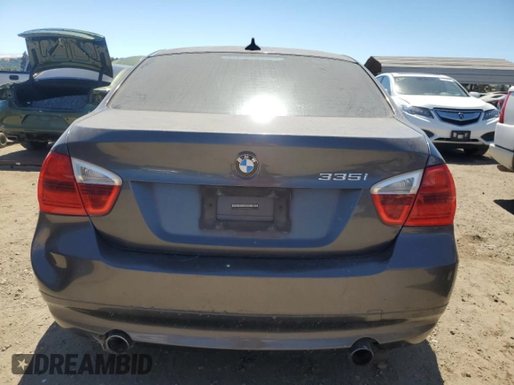 2007 BMW 3 Series 335i with VIN WBAVB73597P100774, listed as a Copart auction lot 56534604 with 157,586 mi miles and Salvage Title. Bid and sale history available at carsss.com. Image 6.