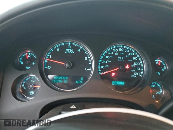 2013 Chevrolet Avalanche LTZ with VIN 3GNMCGE0XDG334846, listed as a Copart auction lot 55261885 with 118,704 mi miles and Salvage title. Bid and sale history available at DreamBid. Image 9.