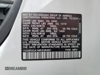 2021 Volkswagen Atlas S z VIN 1V2GP2CA1MC535481, wystawiony jako Copart lot #45926875 z przebiegiem 97 663 mil mil oraz Szkoda całkowita • Salvage title. Historia ofert i sprzedaży dostępna na DreamBid. Obrazek 14.