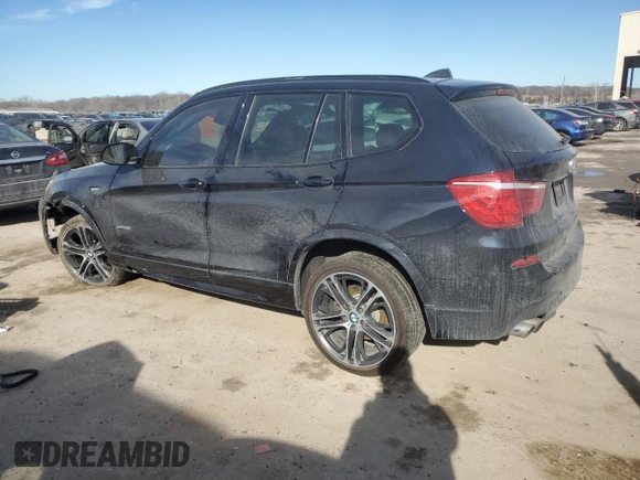 2017 BMW X3 xDrive35i with VIN 5UXWX7C57H0S19103, listed as a Copart auction lot 43017355 with 121,084 mi miles and Salvage Title. Bid and sale history available at DreamBid. Image 2.