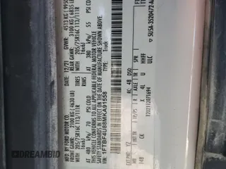 2021 Ford Transit Cargo с VIN 1FTBF4U88MKA91558, выставлен на аукционе Copart как лот 41597595 с пробегом 83 661 миль миль и Списание • Salvage title. История ставок и продаж доступна на DreamBid. Изображение 10.
