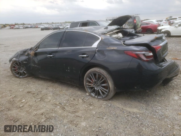 2020 Infiniti Q50 Red Sport 400 with VIN JN1FV7AP6LM630007, listed as a Copart auction lot 52964315 with Not provided miles and Salvage title. Bid and sale history available at DreamBid. Image 2.