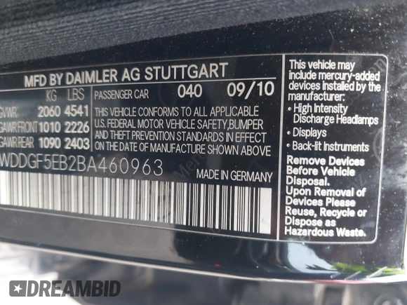 2011 Mercedes-Benz C 300 Sport с VIN WDDGF5EB2BA460963, выставлен на аукционе IAAI как лот 42511005 с пробегом 157 797 миль миль и . История ставок и продаж доступна на DreamBid. Изображение 9.