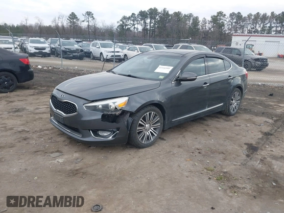 2014 Kia Cadenza Premium with VIN KNALN4D70E5139369, listed as a IAAI auction lot 41416910 with 174,118 mi miles. Bid and sale history available at carsss.com. Image 2.